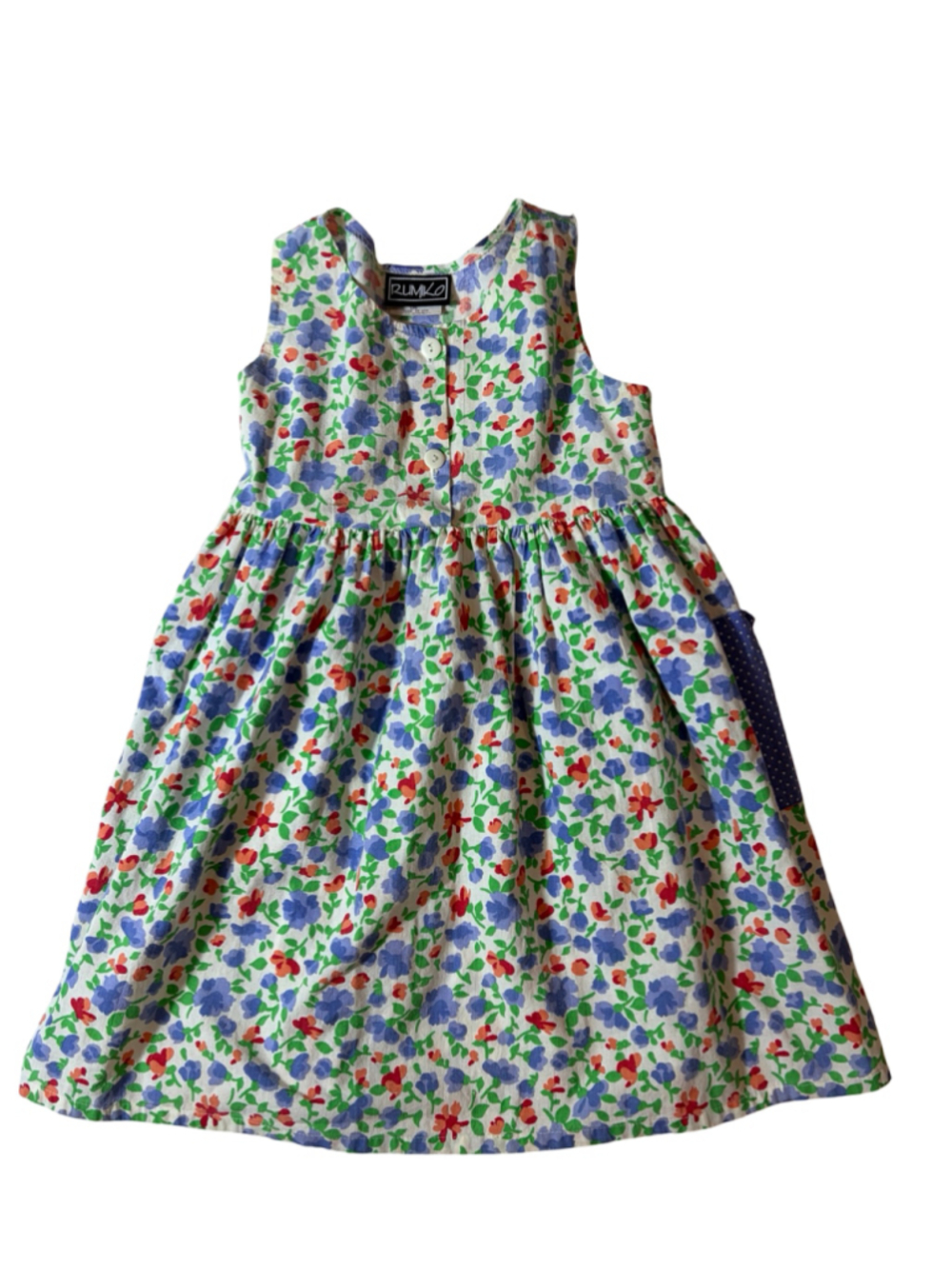 Vintage Rumiko Ditsy Floral Cotton Pinafore Dress Cottagecore Large USA